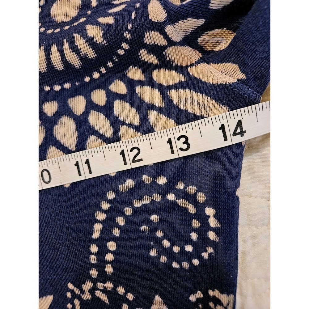 Lucky Brand Womens Henley Tee Long Sleeve Blue Floral Mandala Boho Blouse Size S - Picture 5 of 7